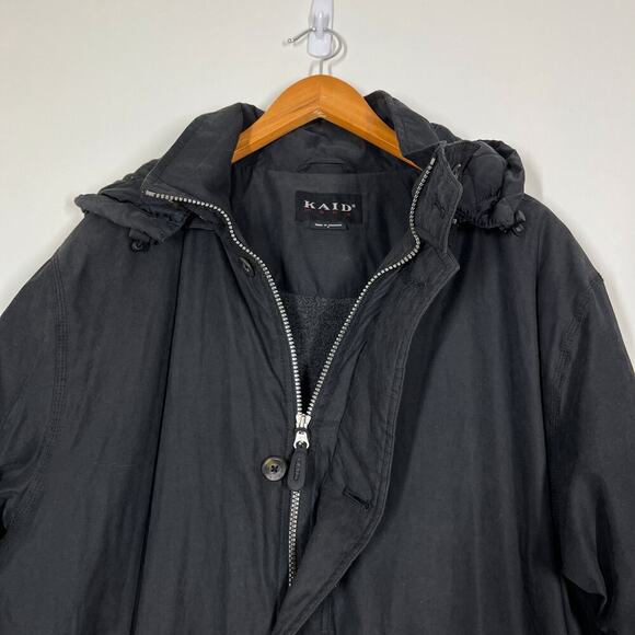 KAID Men’s Cold Gear Winter Coat Sz L Black Hooded Quilted/Fleece Lined Pockets - Picture 3 of 15